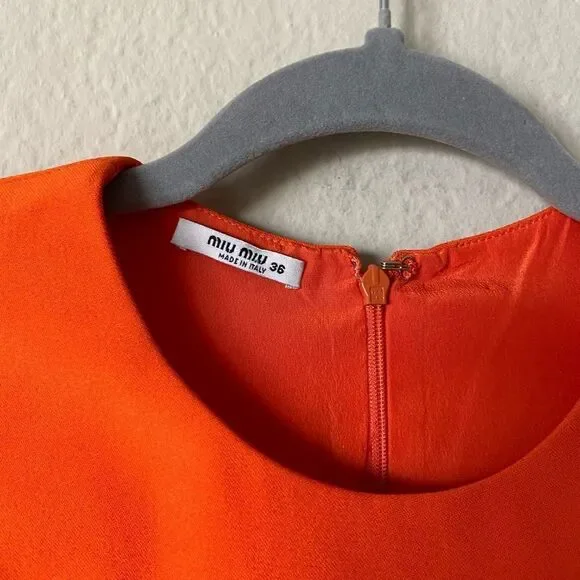 Rare! Miu Miu Mini Orange Dress Size 0